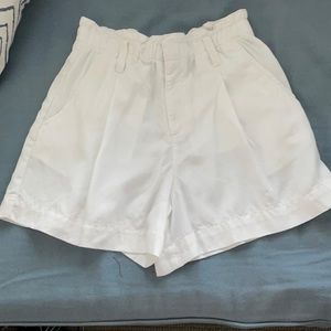 White high-waisted shorts